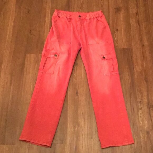 Anniewear Denim - ANNIEWEAR Cargo Pants Jean - Deep Red